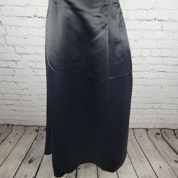 Jessica McClintock Black White Strapless Backless Embroidered Dress Gown USA 2 - Picture 9 of 15